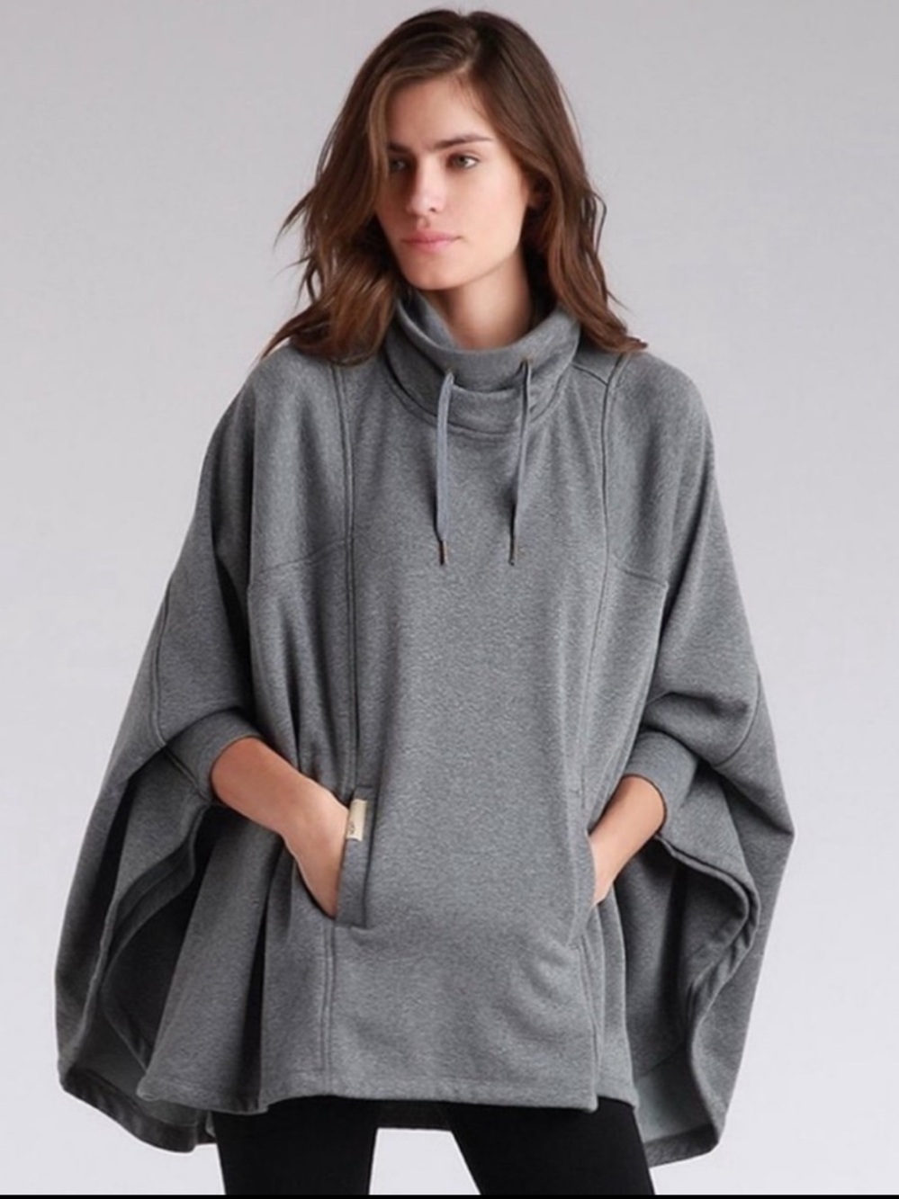 UGG Men's Charcoal Turtleneck Poncho Sweater
